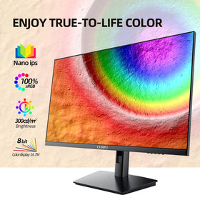 CUNPU 27-inch touchscreen monitor demonstrates HDR10 color depth for richer visuals.