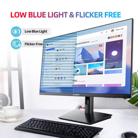 CUNPU 27-inch touchscreen monitor tilt adjustment for ergonomic setup.