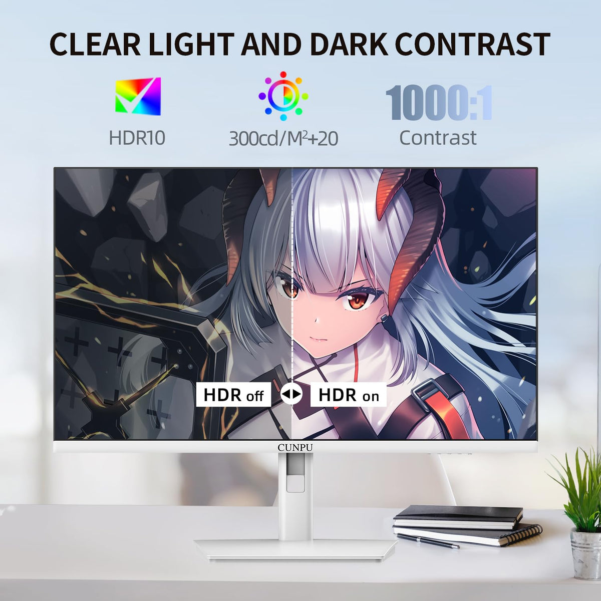 CUNPU 27-inch display ports showcase DP and HDMI connectivity options
