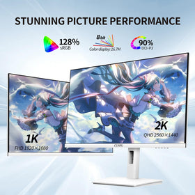 CUNPU monitor demonstrates tilt and rotate range for versatile setup