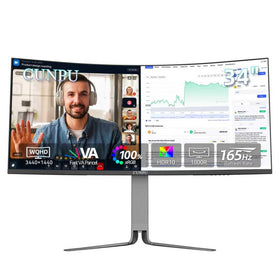 CUNPU 34-inch ultrawide curved monitor for seamless multitasking and wide-screen visibility