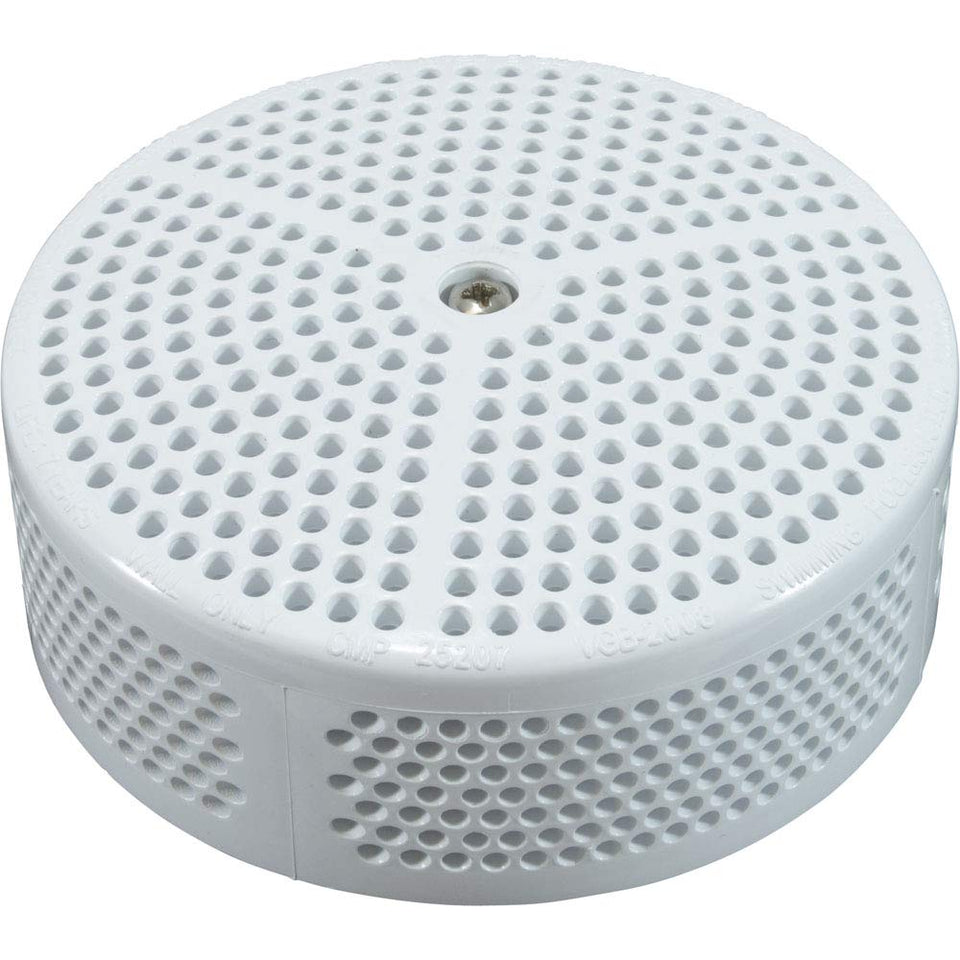 Custom Molded Products front view of equalizer suction showing round white cover and mounting for easy identification and compliance