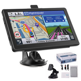 Cutebe GPS Navigator 7-inch screen with clear turn-by-turn guidance on the road.