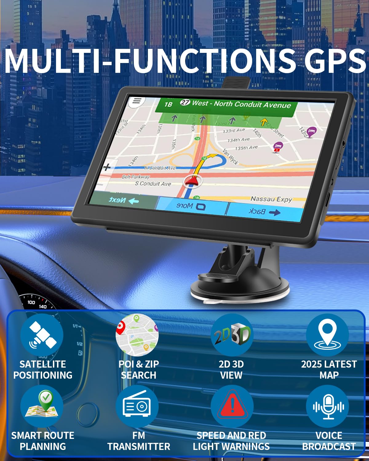 Cutebe GPS Navigator with lifetime map updates for North America.