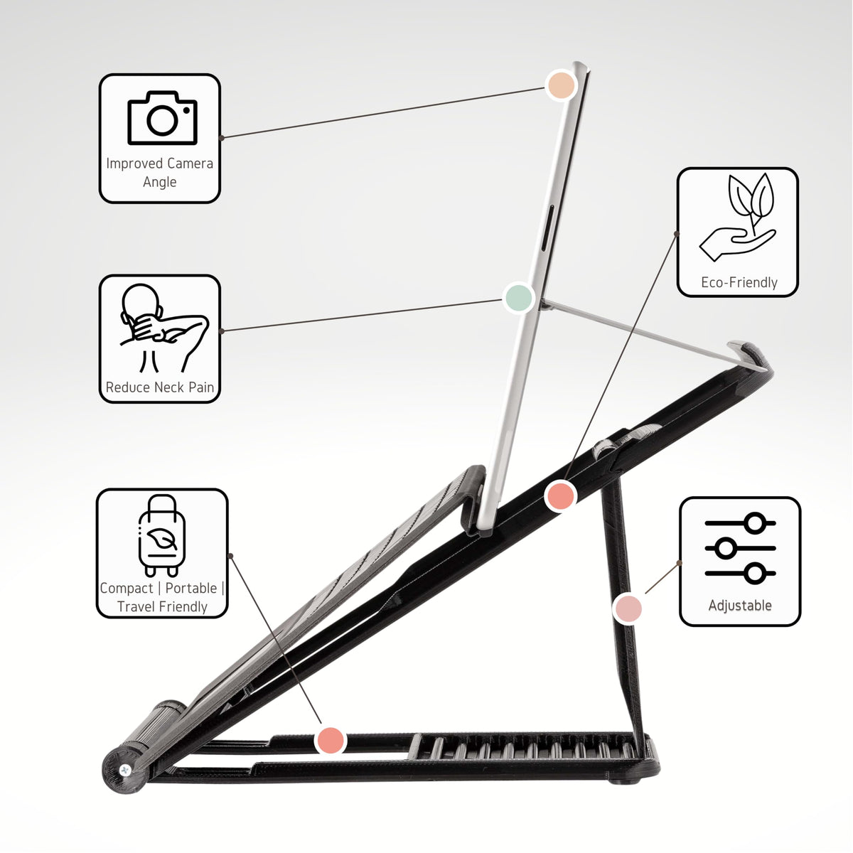 CUTTING EDGE INDUSTRIES Surface Pro Stand height adjustable for comfortable viewing angles.