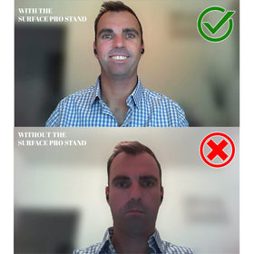 CUTTING EDGE INDUSTRIES Angled viewing enhances video quality in Zoom or Teams.