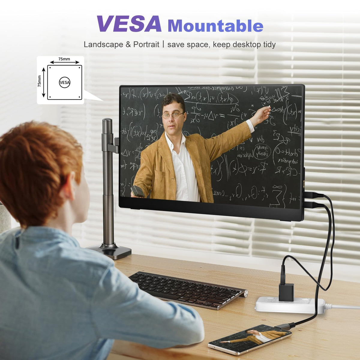 CUIUIC portable monitor showing extended display across screens