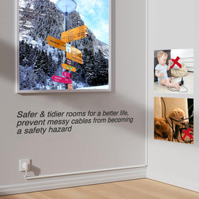 Cuttable and paintable cuysfead cord hider blends with home decor.