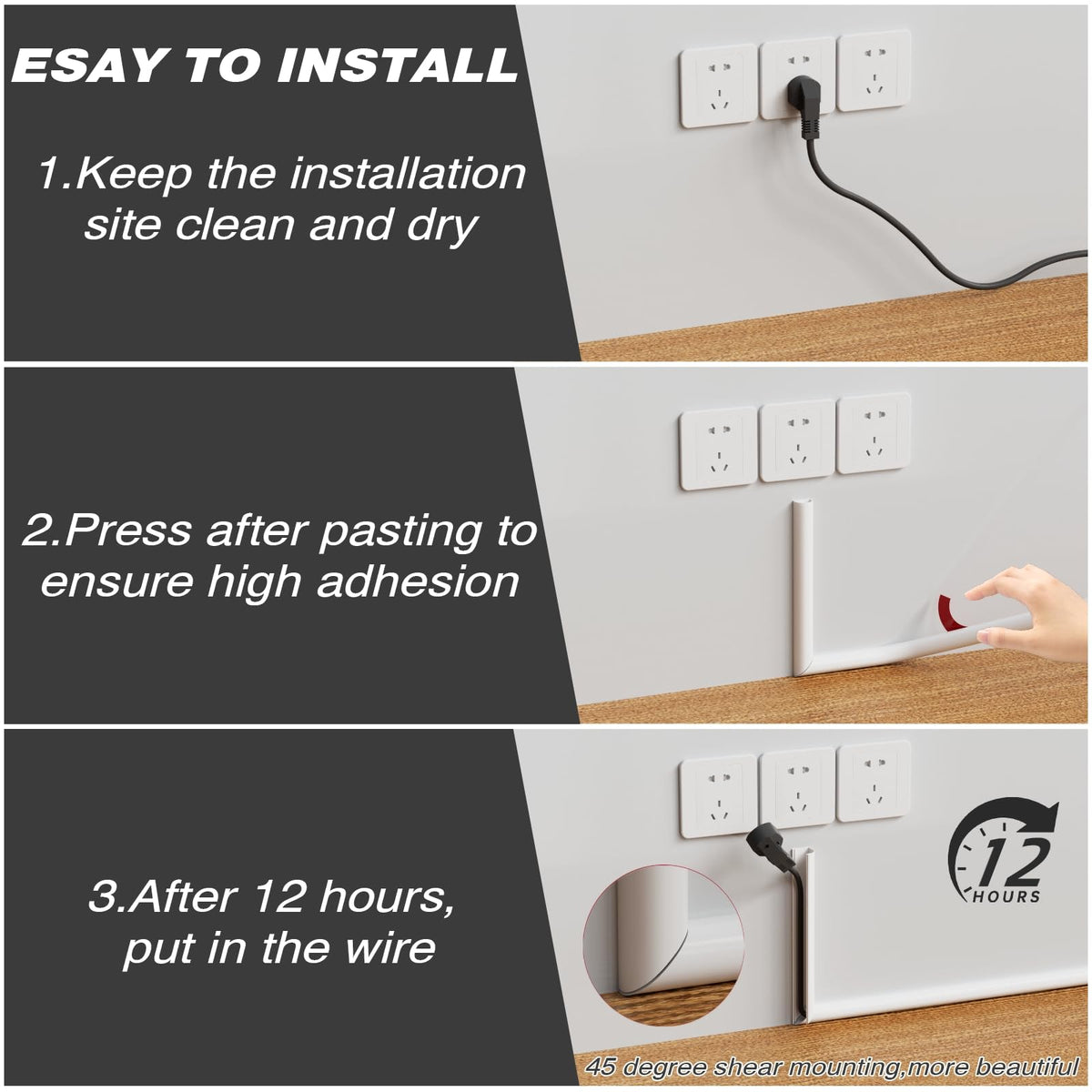 cuysfead safe installation cord management protects walls and cables.