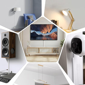 cuysfead smooth bottom curved cord hide creates a tidy wall look.
