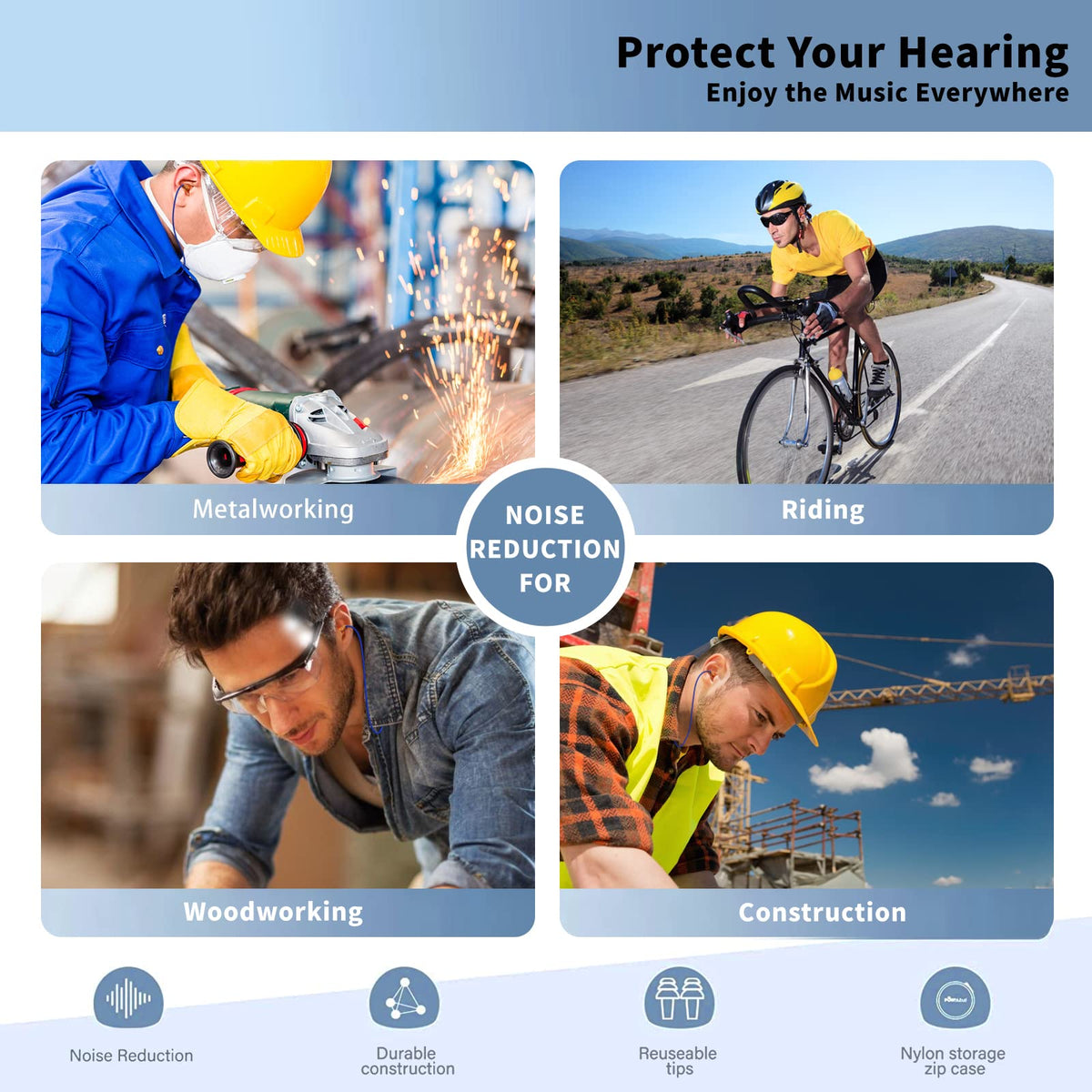 Cuzabe earbuds with water droplets showing sweat and light rain resistance
