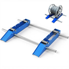 CWTRLPC Cable Drum Roller side view highlights rugged steel construction for heavy reels.