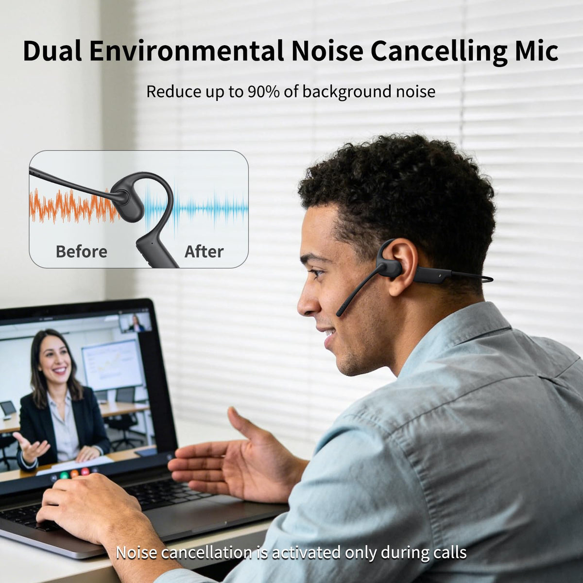 CXK Dual Mic for noise-reduced calls and crisper conversations anywhere.