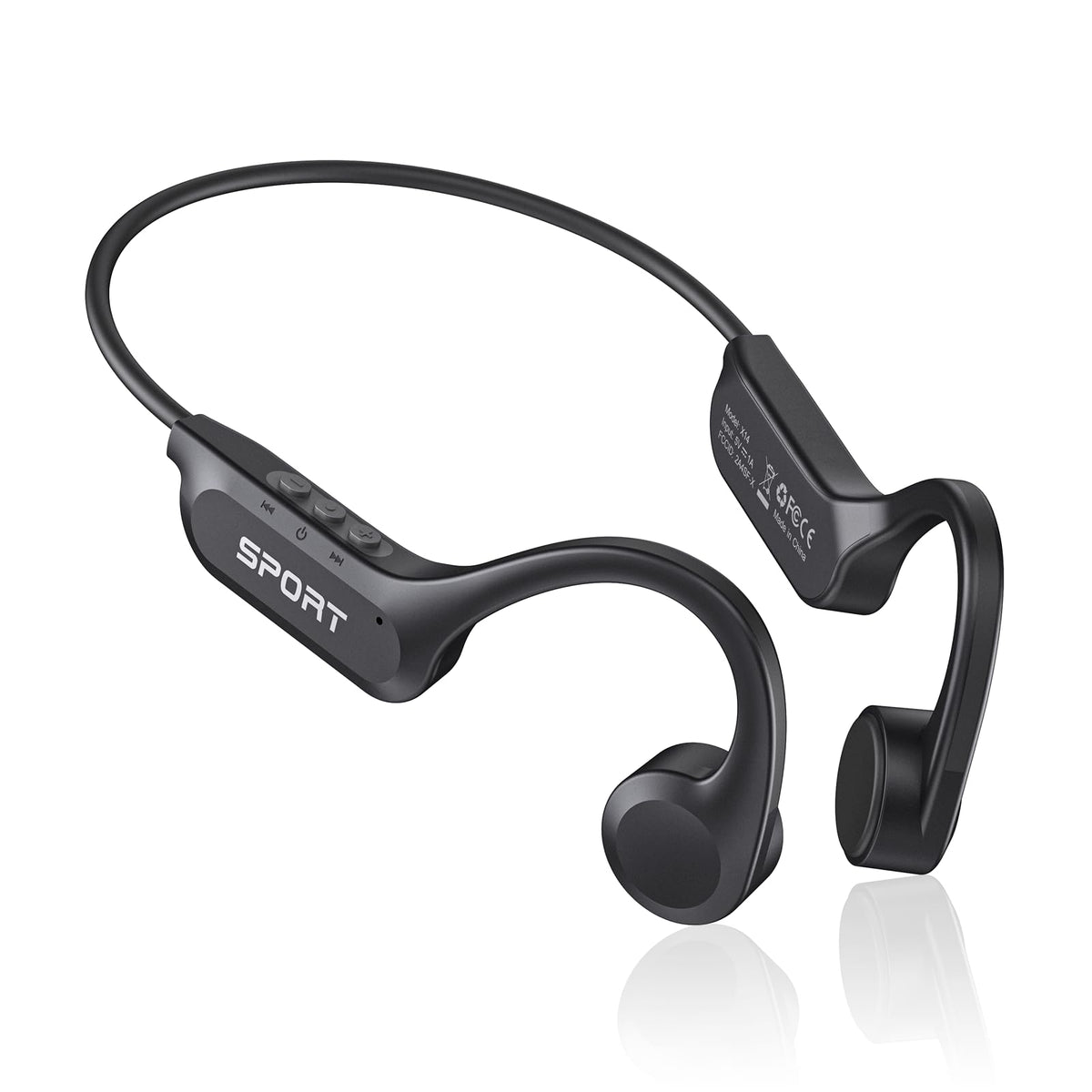 CXK front view of X14 open-ear headphones showing design and clear visibility benefit
