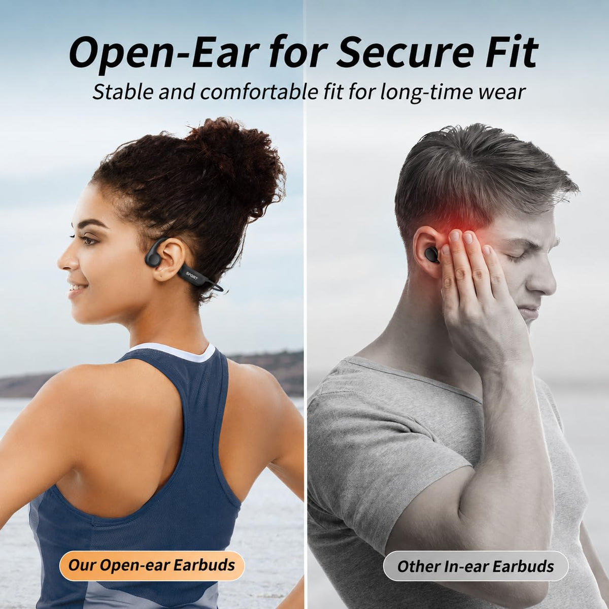 CXK silicone contact pad detail illustrating comfortable secure fit during activity