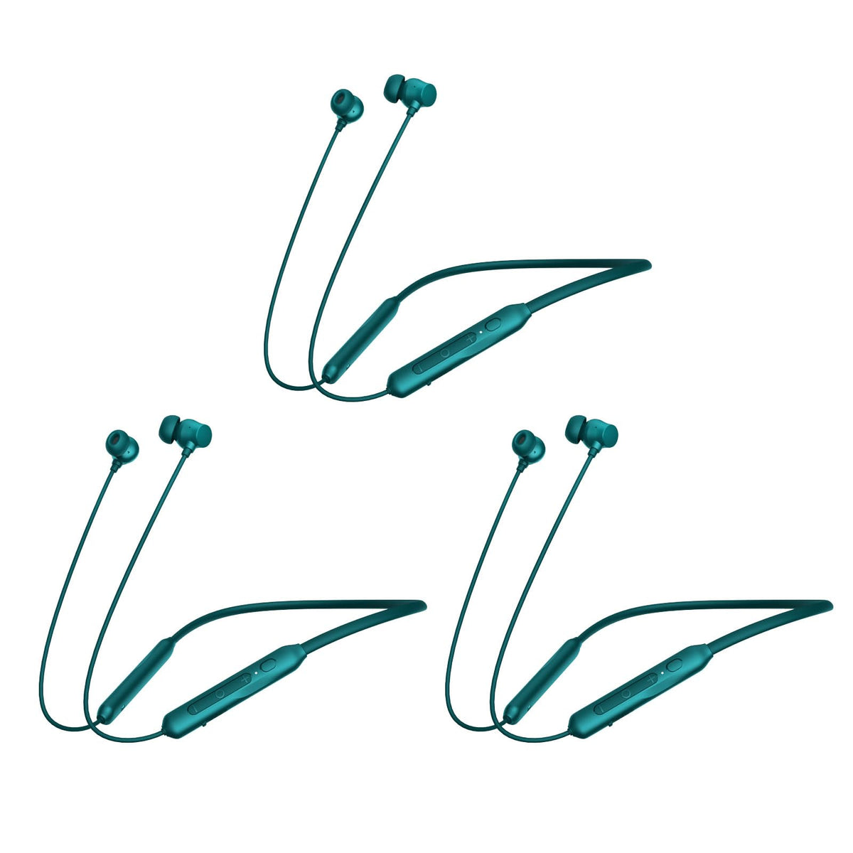 CXPSUE neckband headset three-pack on display offers easy backups for home, car, or gym.