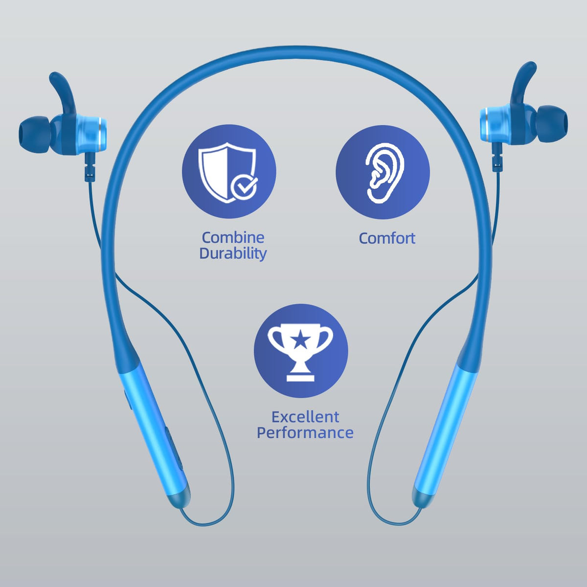 CXPSUE neckband beside phone showing scale and portability advantage