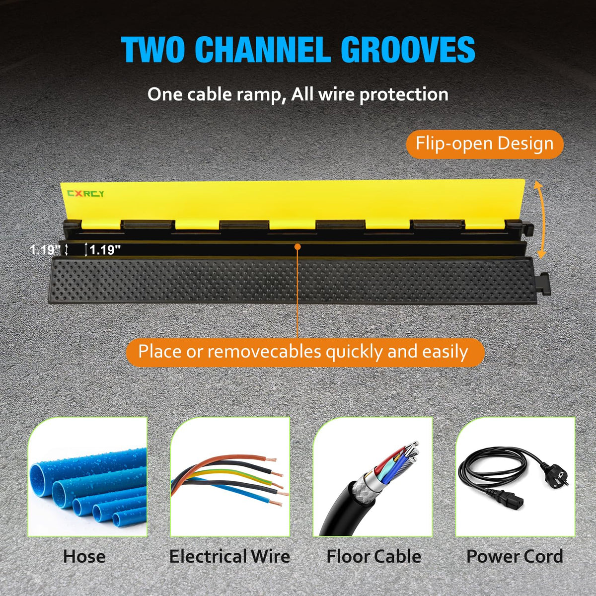 CXRCY flip-open top design makes cable rearrangement quick.