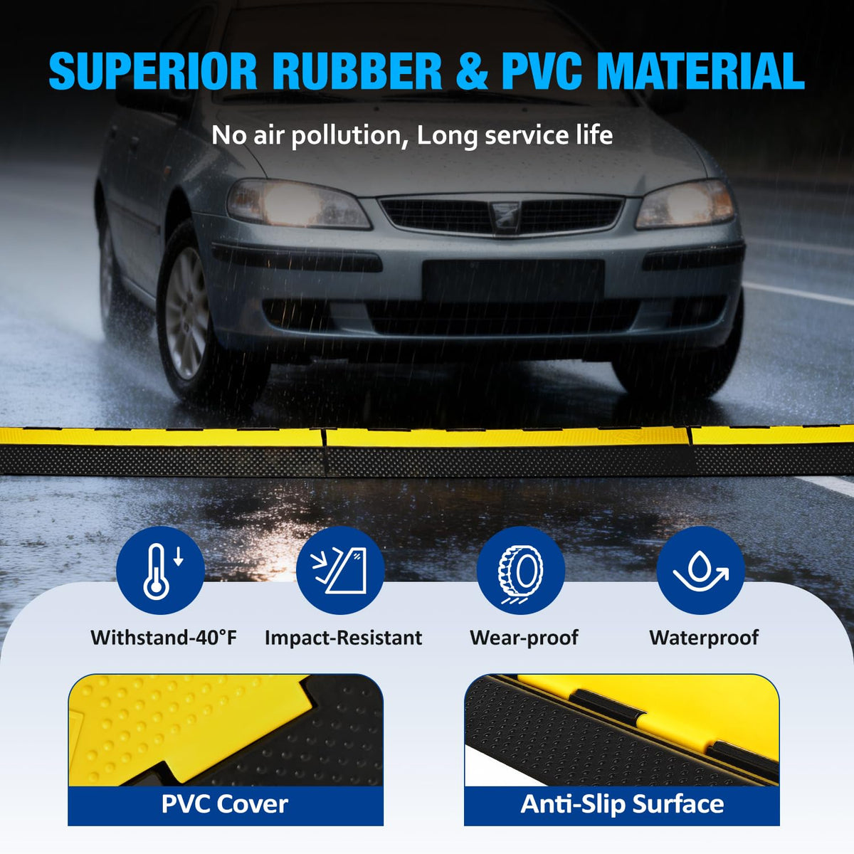 CXRCY safety-yellow ramp increases visibility for pedestrians and drivers.