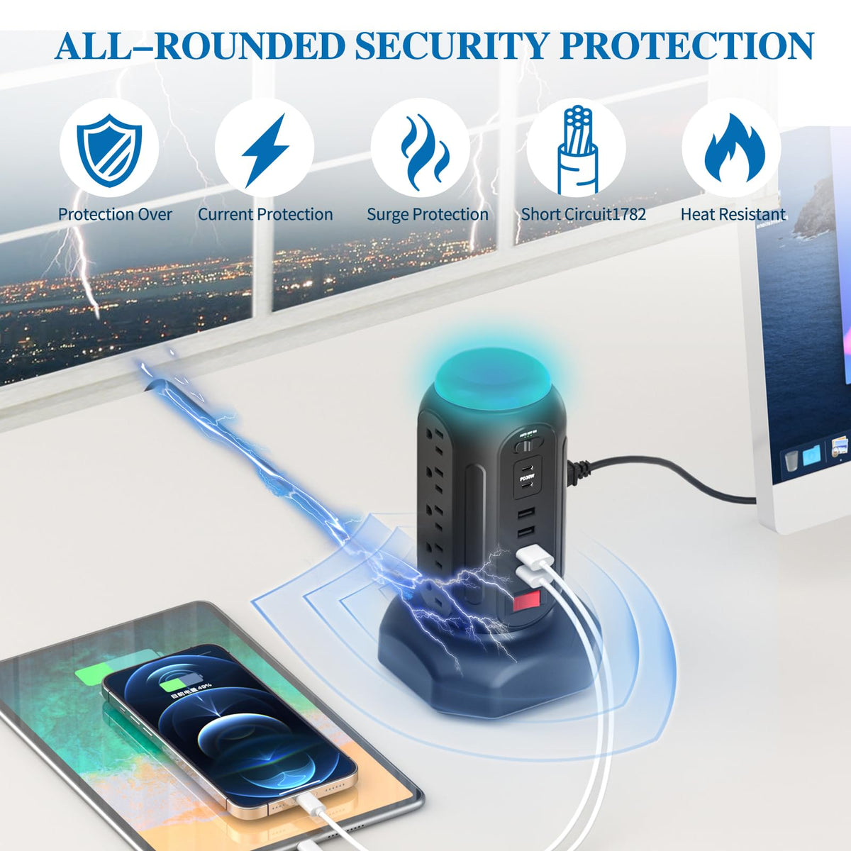 CYAN BOX master control switch makes outlet management easy.