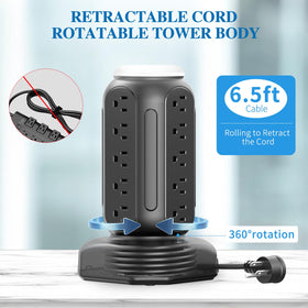 CYAN BOX retractable cord and stable base reducing cable clutter and improving balance