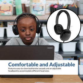 Cyber Acoustics ACM-6005C headband adjustment for a comfortable fit during long sessions.