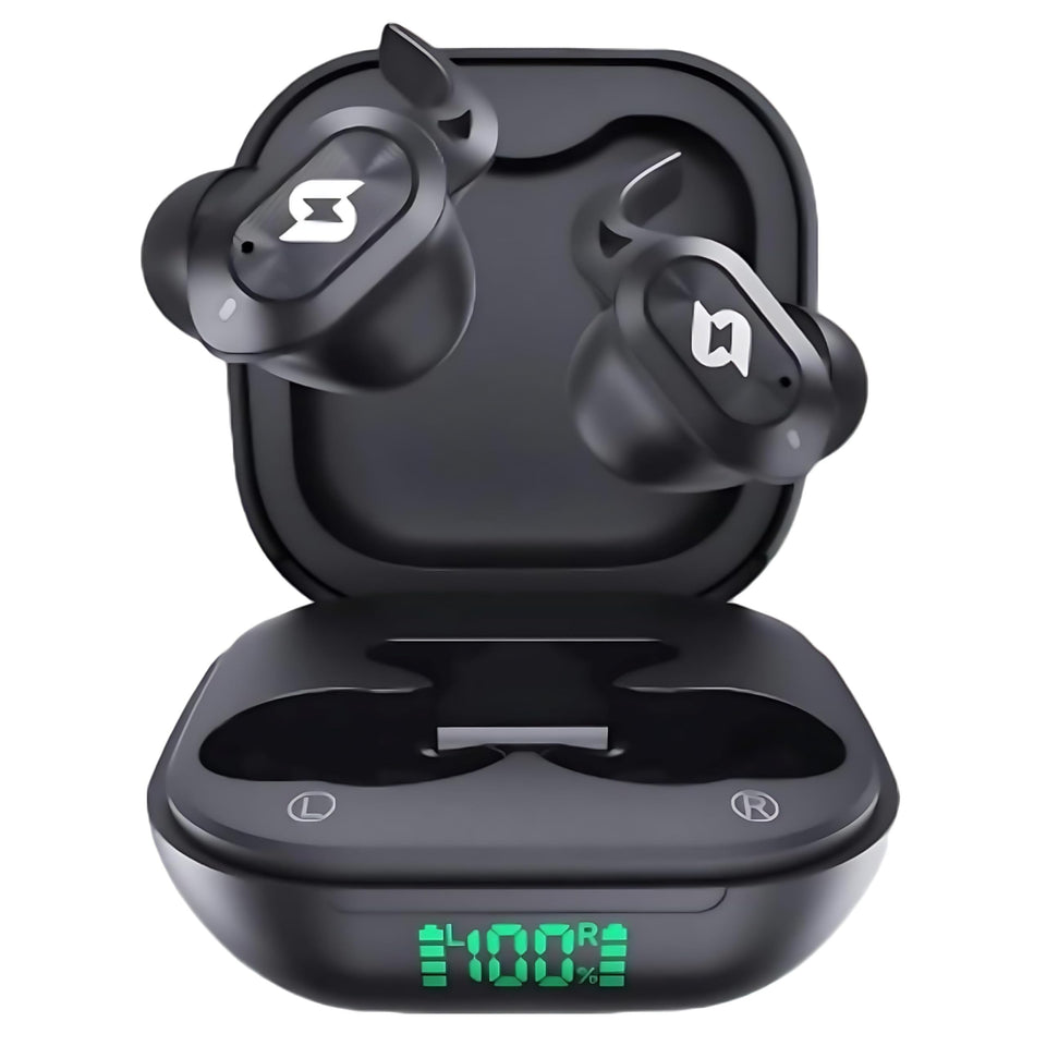 CYBERDOT earbuds case with wireless charging status display for quick power checks