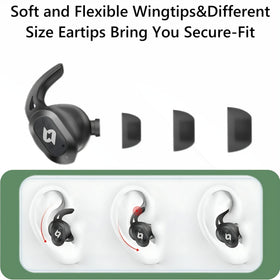 CYBERDOT earbuds showing LED display for easy battery monitoring on the go