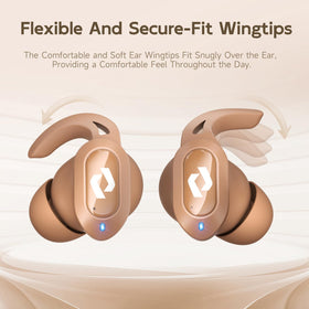 CYBERDOT earbuds with soft wingtips provide secure, comfortable fit during workouts.