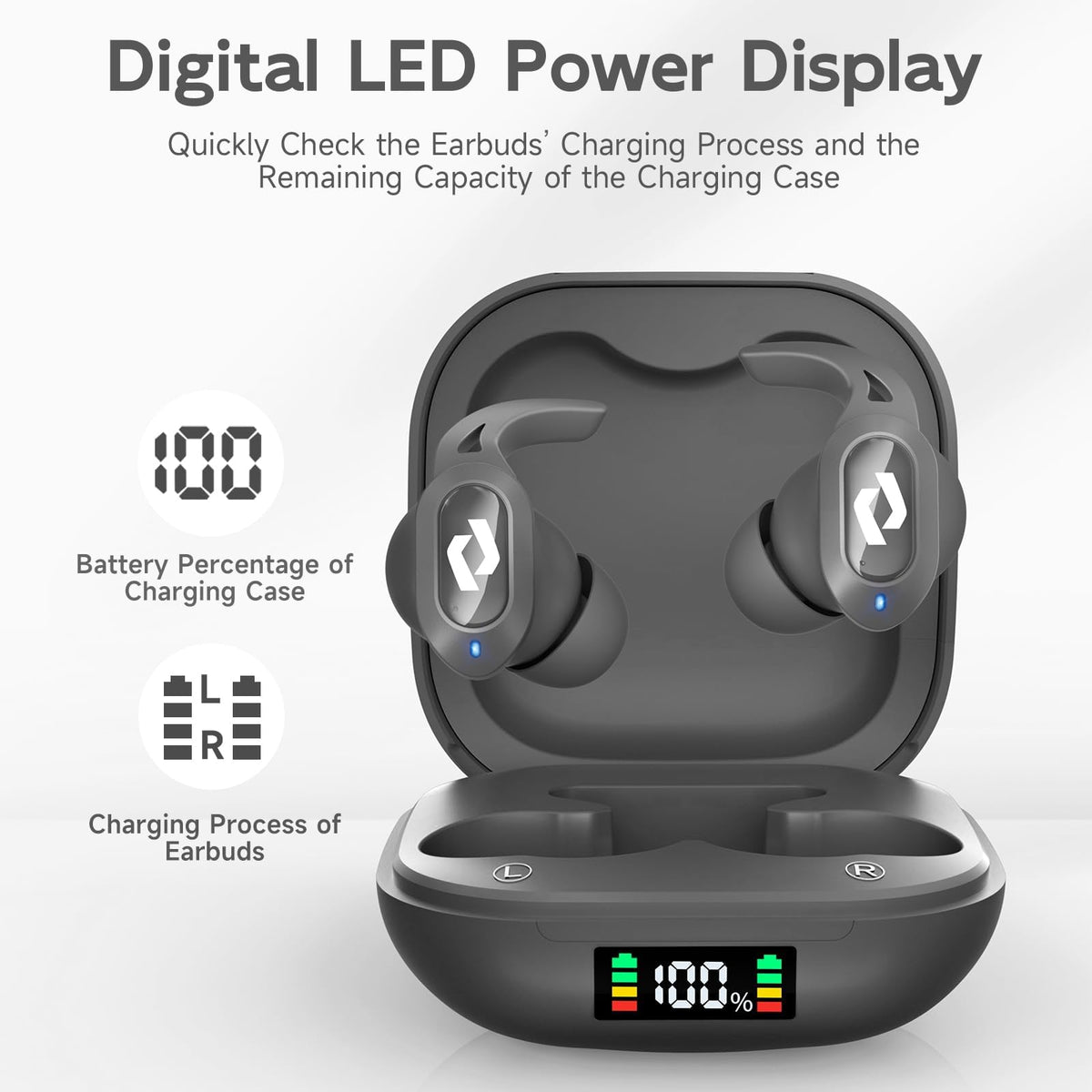CYBERDOT IPX5 waterproof earbuds suitable for workouts and outdoor use