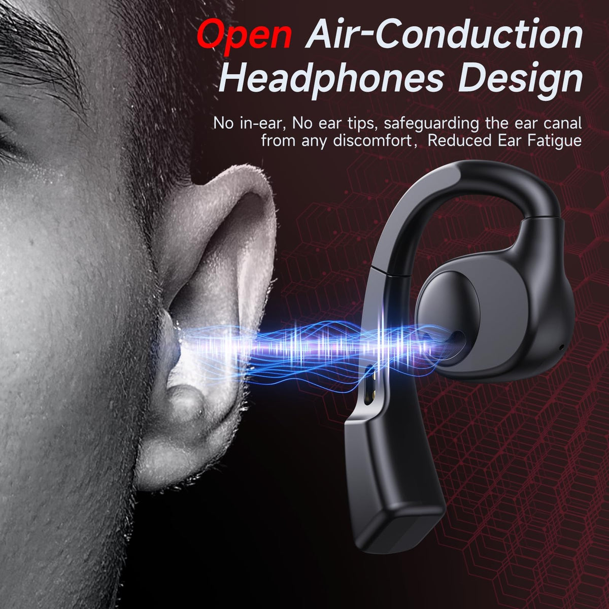 CYBERDOT Open Ear Headphones charging on a wireless pad for convenient power