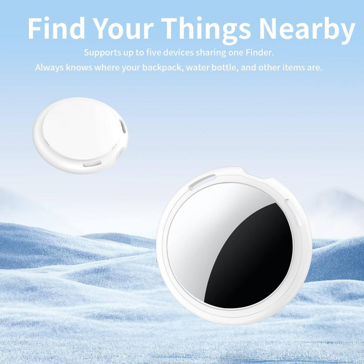CYBERDOT tracker tags on a backpack for easy travel item tracking