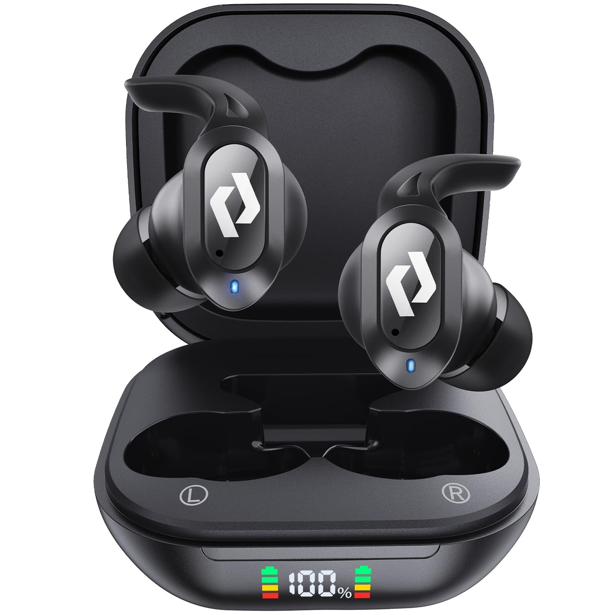 CYBERDOT wireless earbuds with charging case LED display for quick power checks during travel
