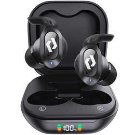 CYBERDOT wireless earbuds with charging case LED display for quick power checks during travel