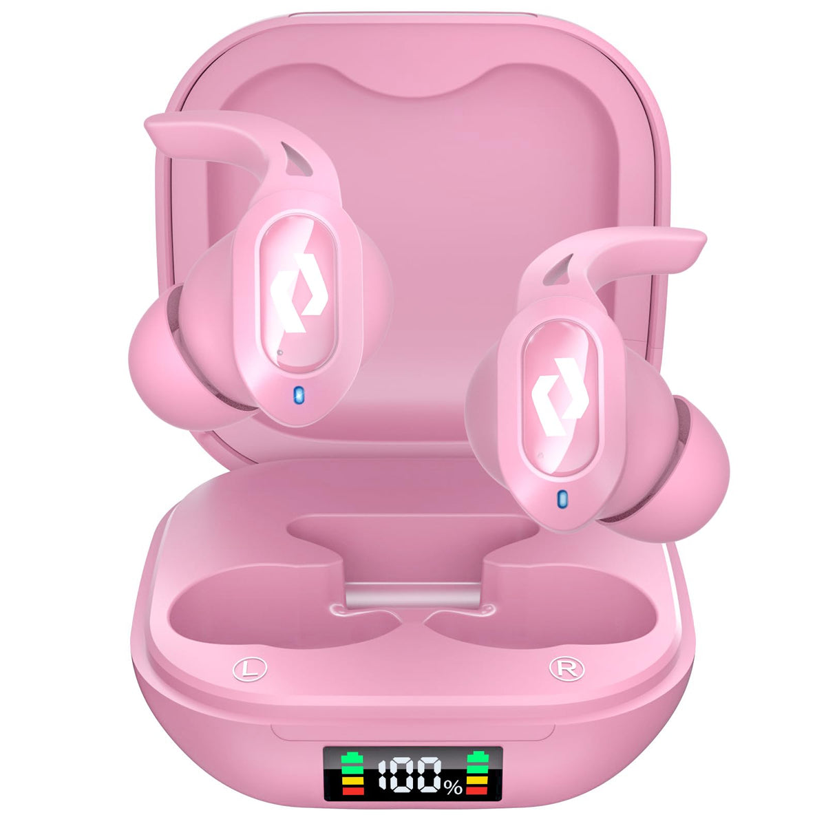 Cyberdot wireless earbuds with LED power display for quick charging status