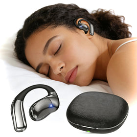 CYBERDRIVE open-ear design headphones provide secure, glasses-friendly comfort during workouts.