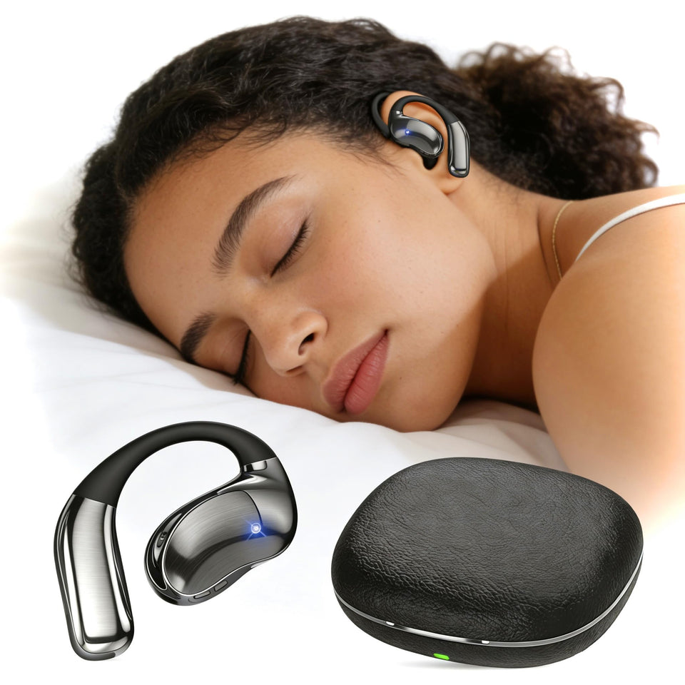 CYBERDRIVE open-ear design headphones provide secure, glasses-friendly comfort during workouts.