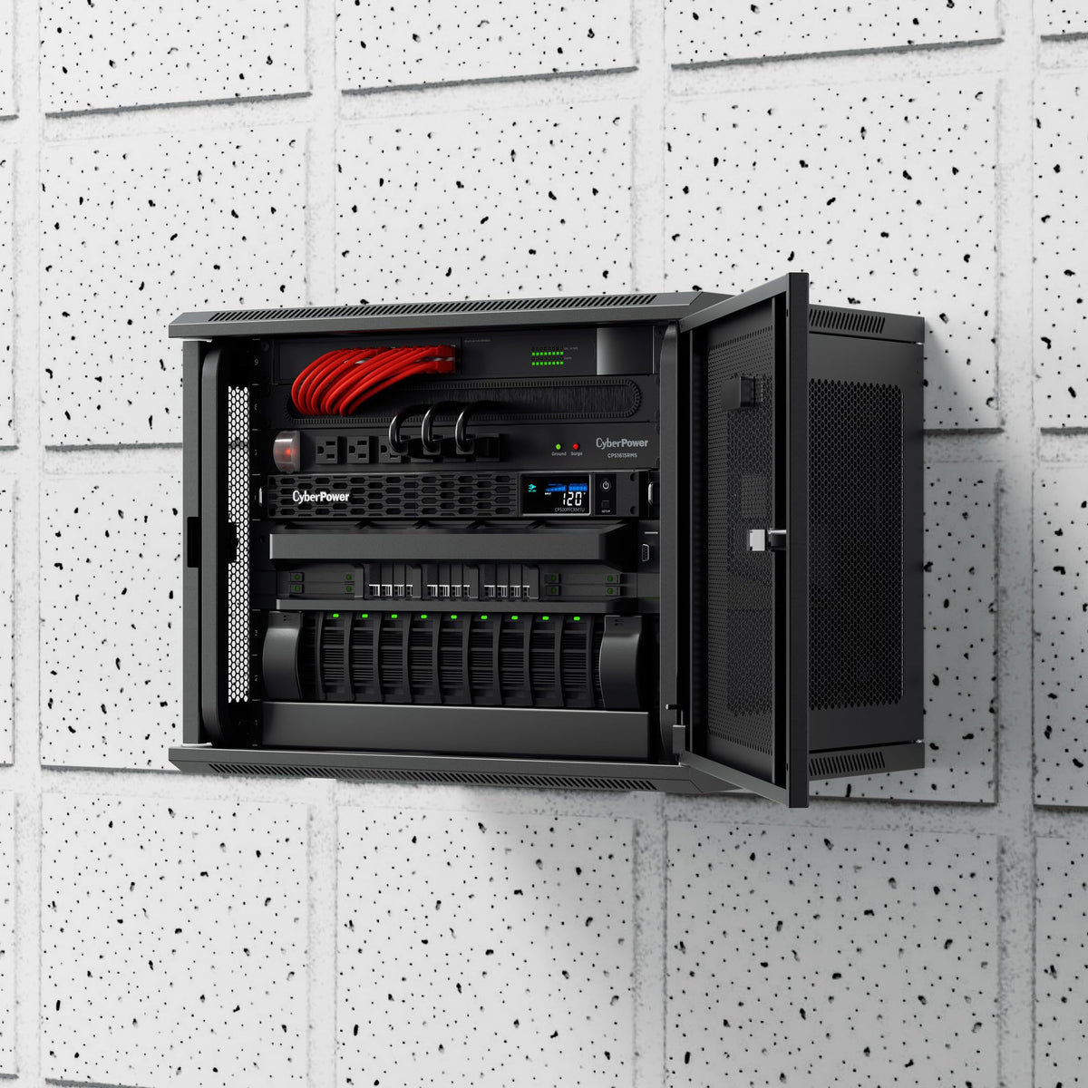CyberPower mounted in a server rack showing professional installation benefit