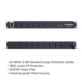 CyberPower side profile in 1U rack form factor showing compact mount benefit