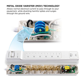CyberPower mounted under a desk using keyhole slots to save space and stay organized