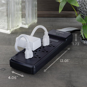 CyberPower right-angle plug and 6-foot cord for flexible placement behind furniture