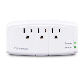 CyberPower CSB300W front view showing slim wall-tap design and benefit of space saving