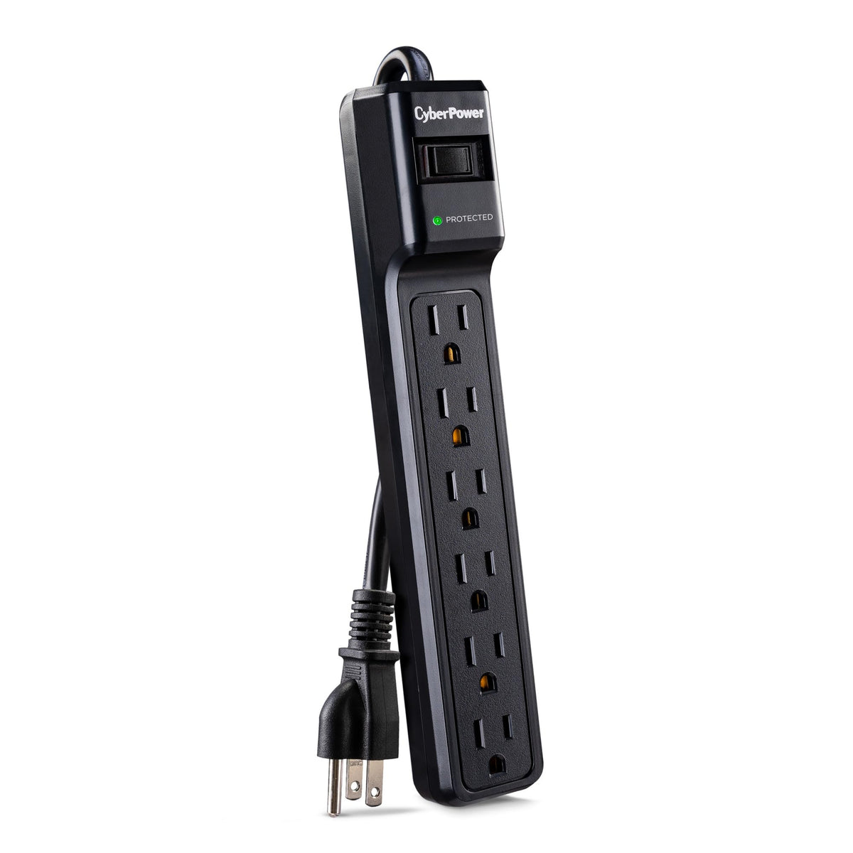 CyberPower CSB604 six outlets provide surge protection for multiple devices.