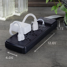 CyberPower right-angle plug and six-foot cord for neat placement behind furniture
