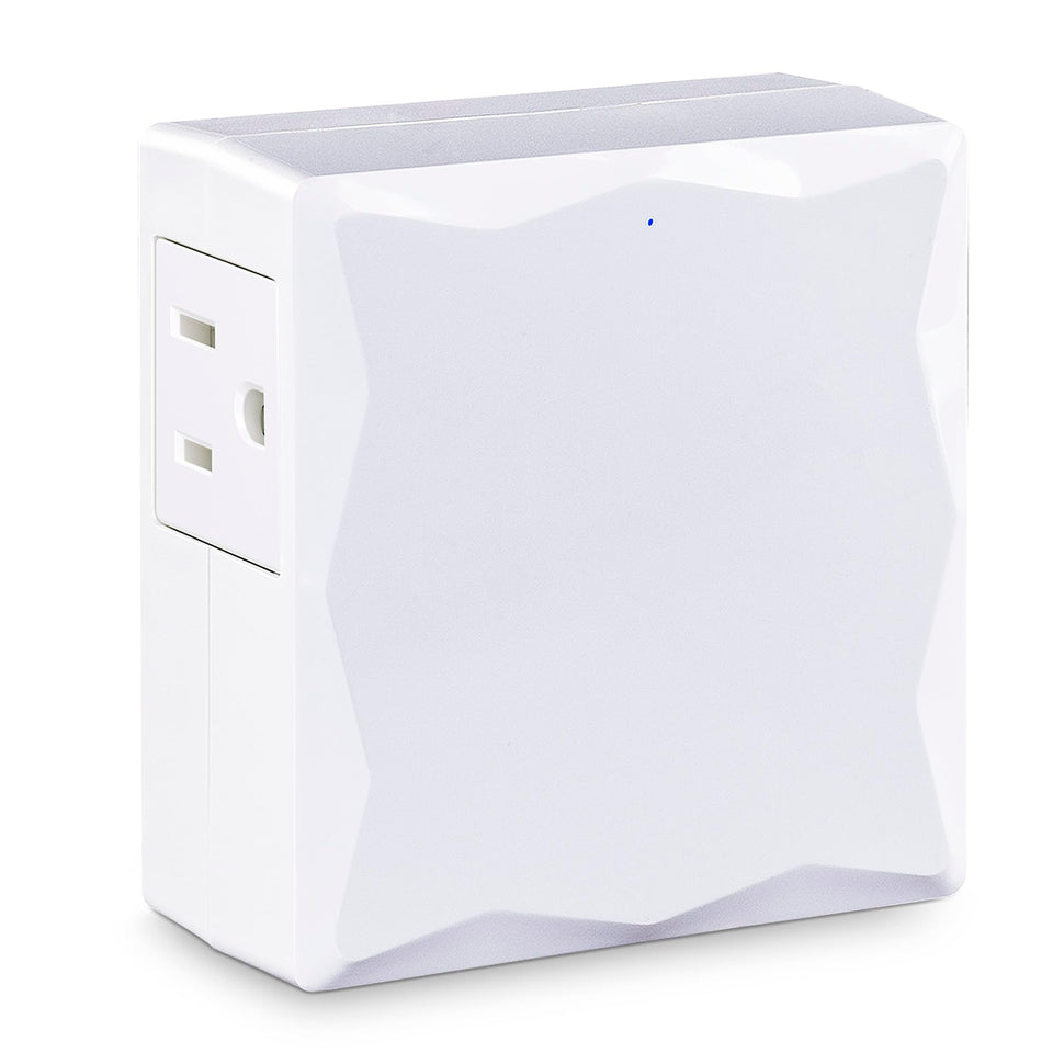 CyberPower P2WU front view with two surge-protected outlets for a clean setup.