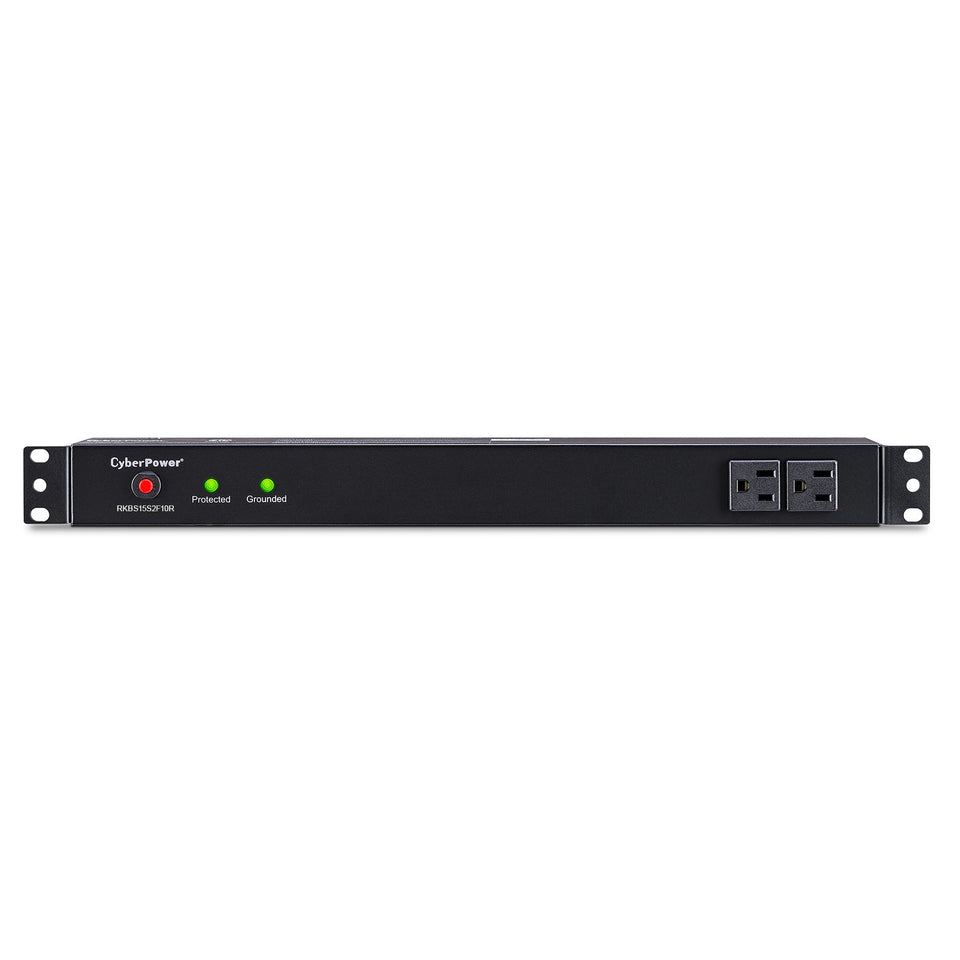 CyberPower Rackbar surge protector front view with 12 outlets for flexible power access