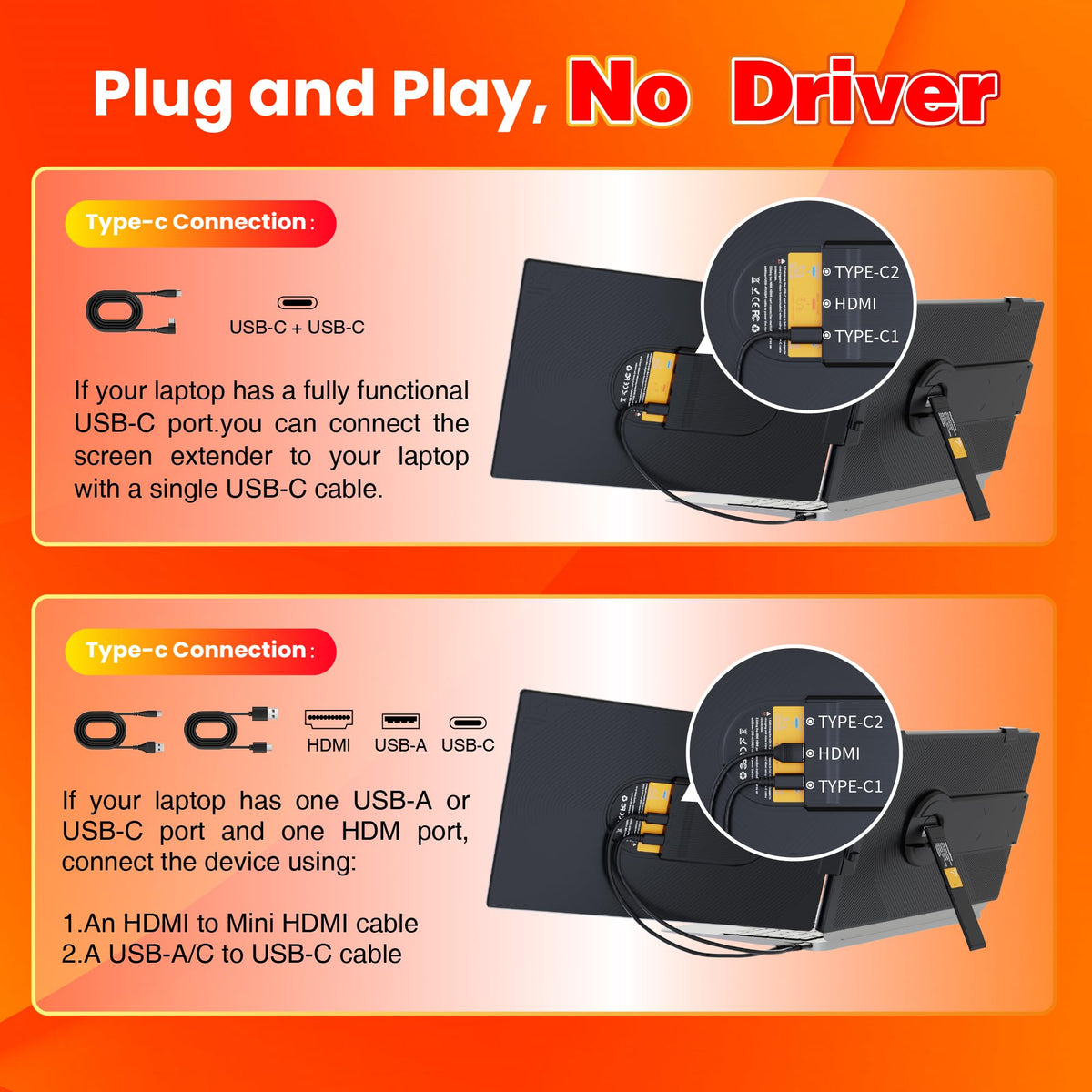 Cybotioe dual-display modes demo showing extended and mirror options