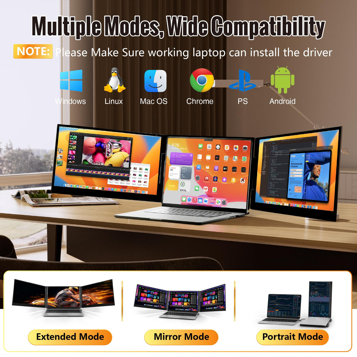 Cybotioe portable monitor in bag ready for travel and work anywhere.