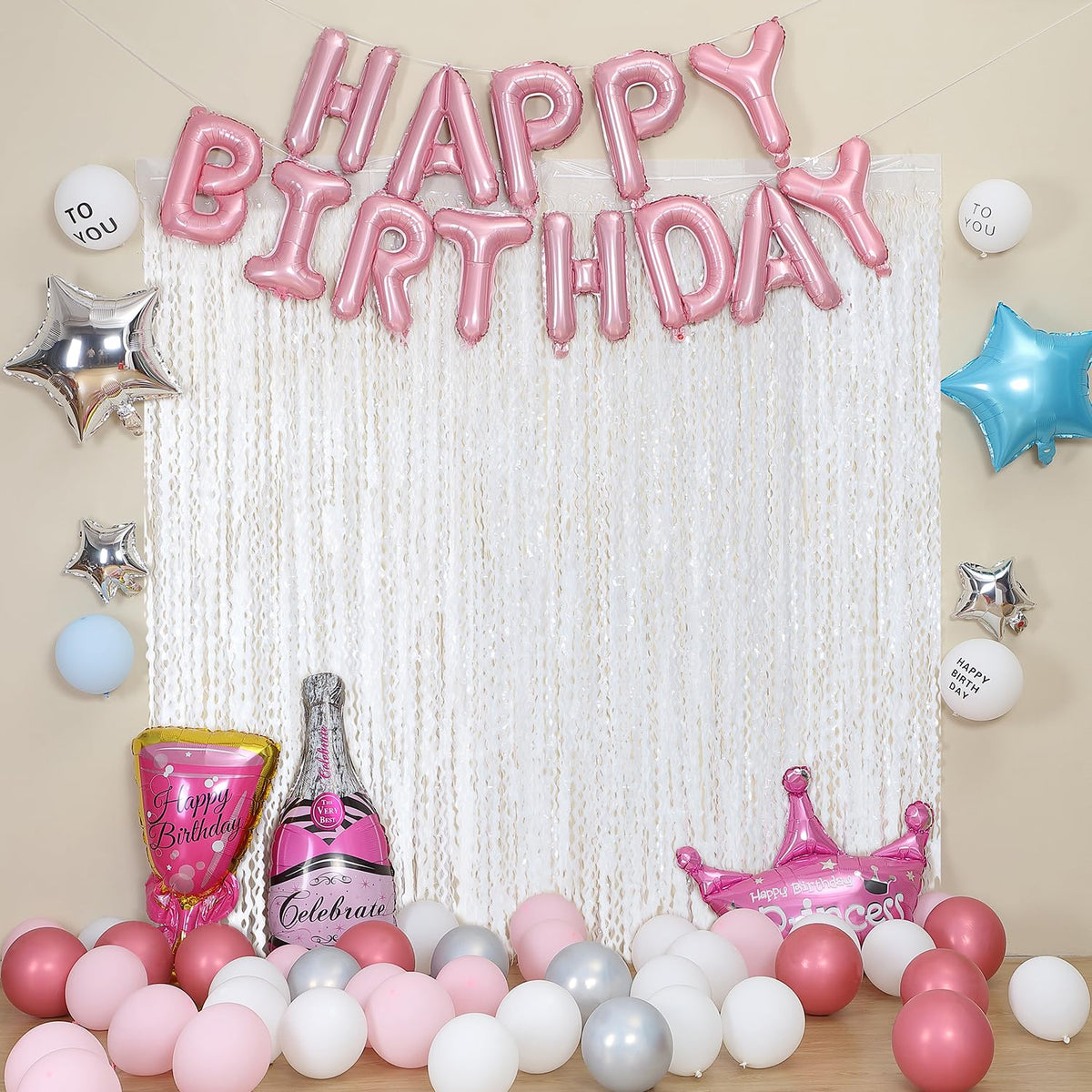 CYLMFC lightweight backdrop that hangs easily for quick party setup