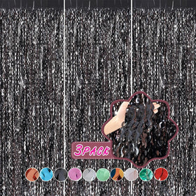 CYLMFC black glitter foil backdrop adds shimmering texture to events
